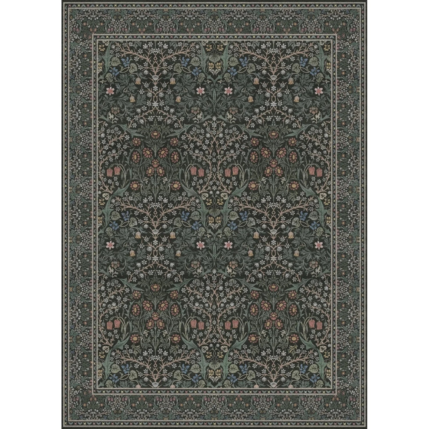 8'x10' Area Rugs for Living Room Bedroom Dining Room Kitchen Rugs Non Slip Washable Farmhouse Office Oriental Vintage Distressed Rugs Carpets,Deep Green
