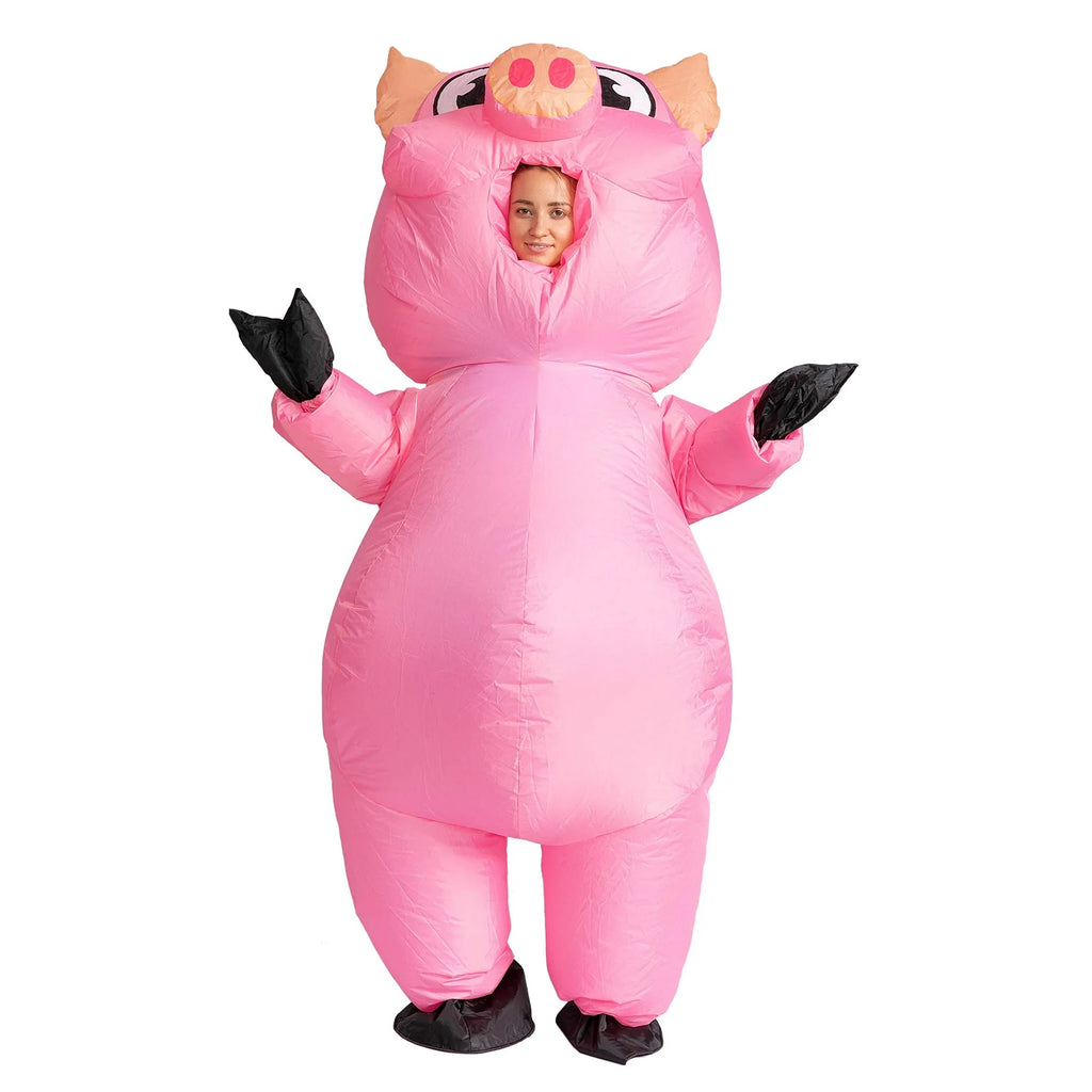 Halloween Inflatable Costume for Adults, Air Blow-up Piggy Dress Up Unisex Cosplay Costume (Pink)