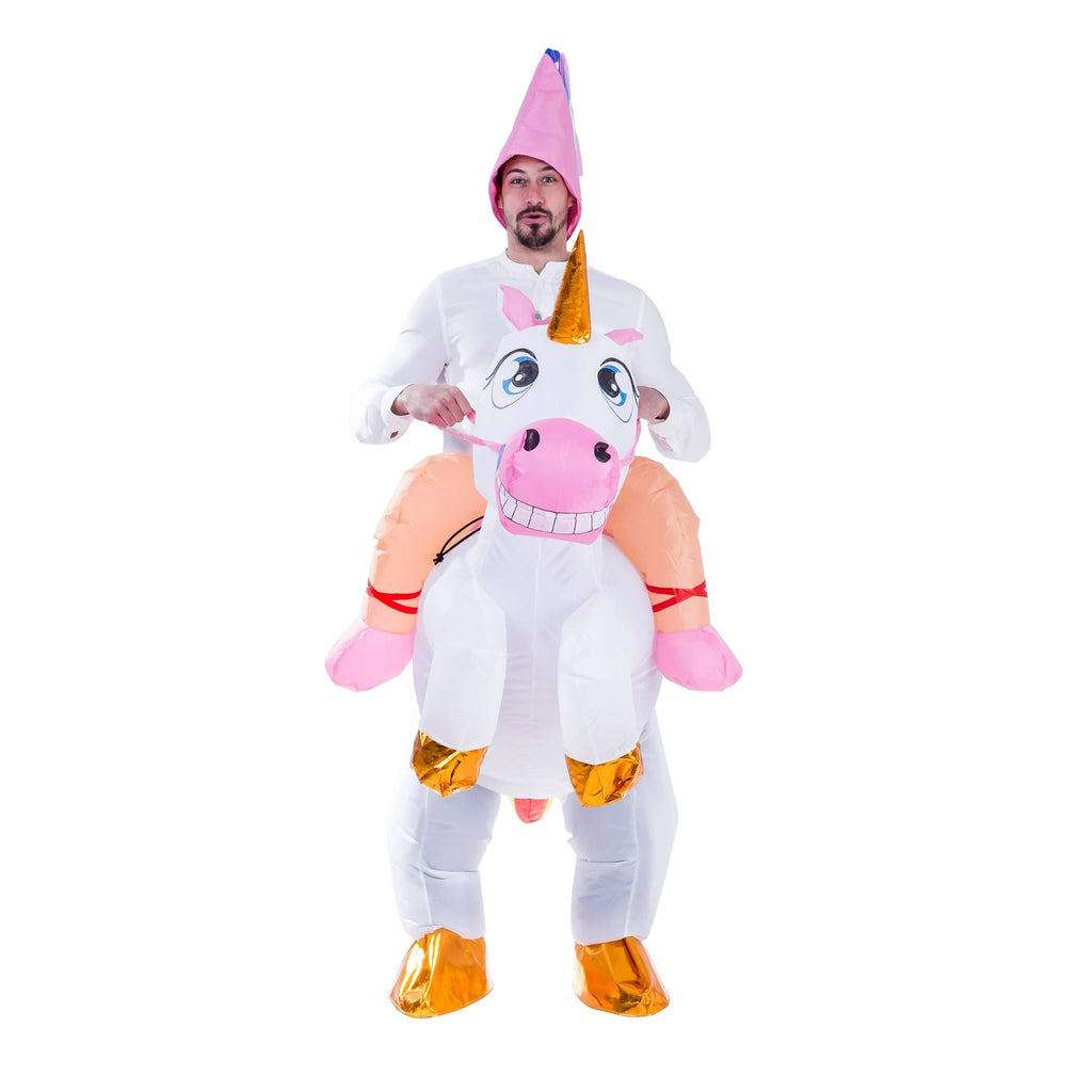 Adult Inflatable Costume, Ride-On Unicorn Inflatable Halloween Costume for Halloween Dress up Party