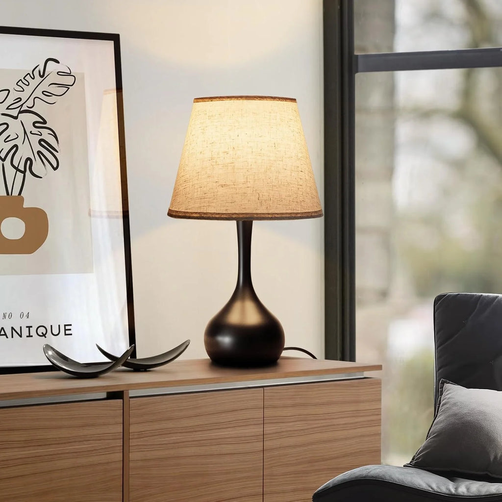 16.54" Touch Bedside Lamp for Bedroom 3-Way Dimmable Table Lamps for Living Room Small Nightstand Lamps with Free 2700K LED Bulbs