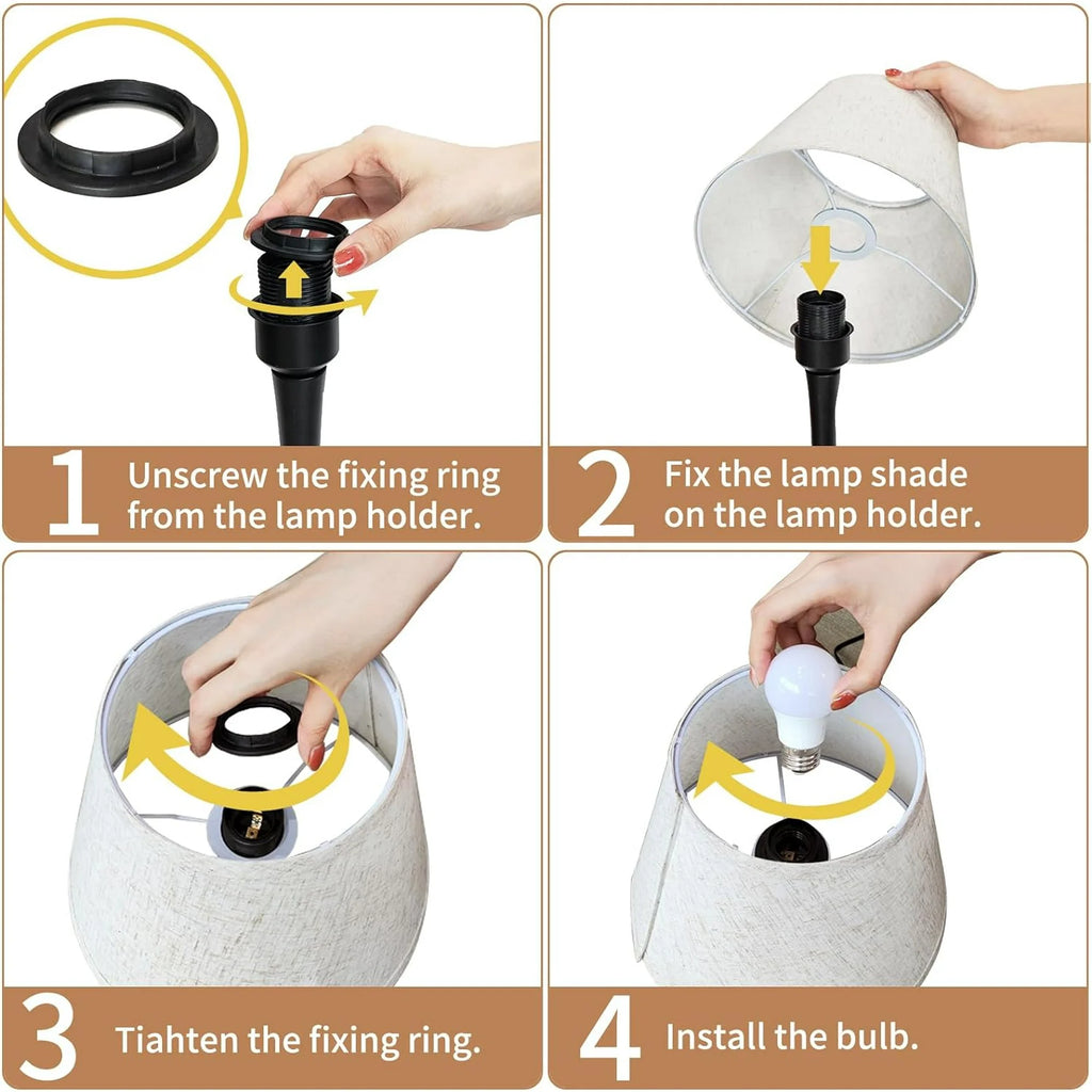 16.54" Touch Bedside Lamp for Bedroom 3-Way Dimmable Table Lamps for Living Room Small Nightstand Lamps with Free 2700K LED Bulbs