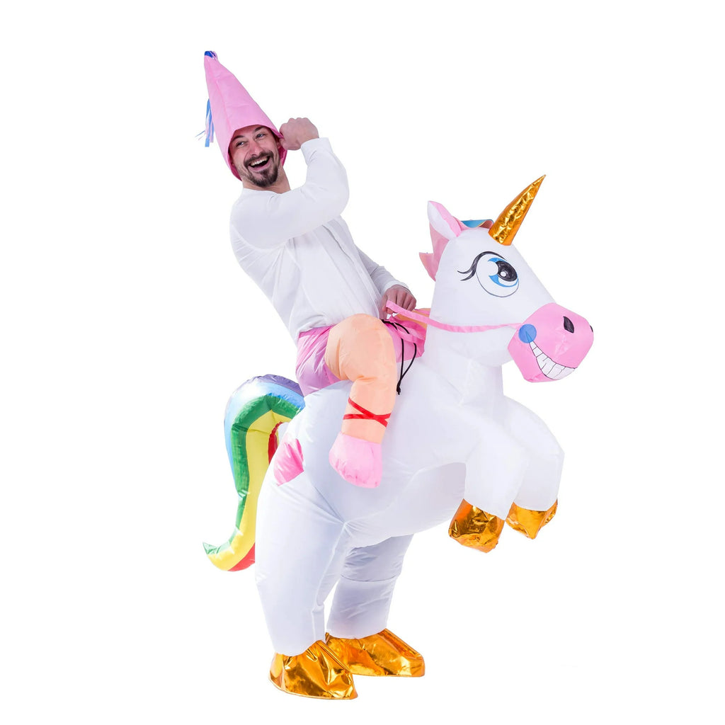 Adult Inflatable Costume, Ride-On Unicorn Inflatable Halloween Costume for Halloween Dress up Party