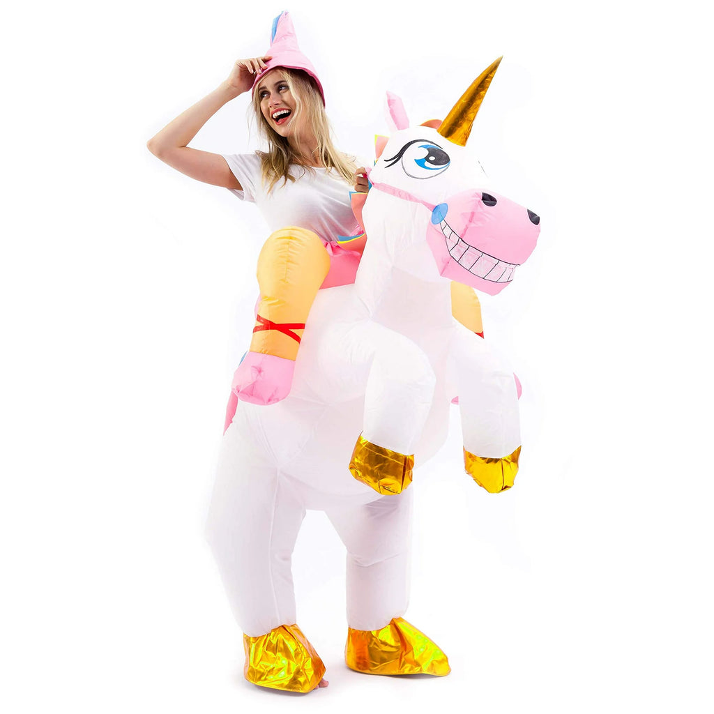 Adult Inflatable Costume, Ride-On Unicorn Inflatable Halloween Costume for Halloween Dress up Party