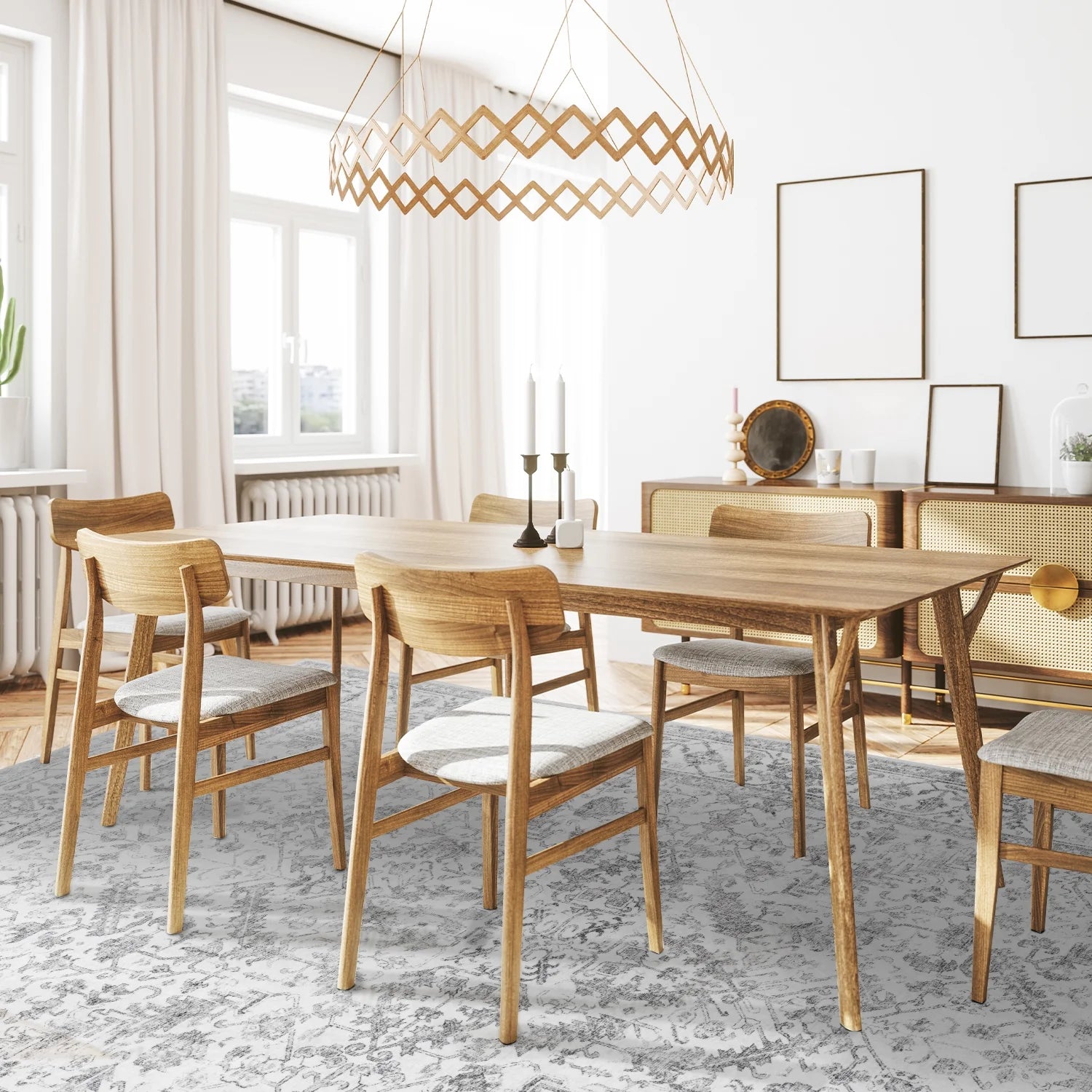 8'x10' Area Rugs for Living Room Washable Rugs Carpet Vintage Traditional Rugs for Bedroom Dinning Room Office Soft Non Slip Large Area Rug Retro Home Decor Light Gray