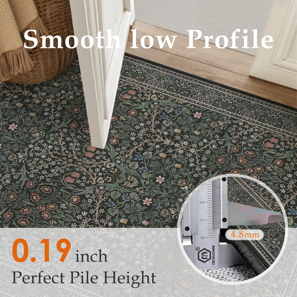 8'x10' Area Rugs for Living Room Bedroom Dining Room Kitchen Rugs Non Slip Washable Farmhouse Office Oriental Vintage Distressed Rugs Carpets,Deep Green